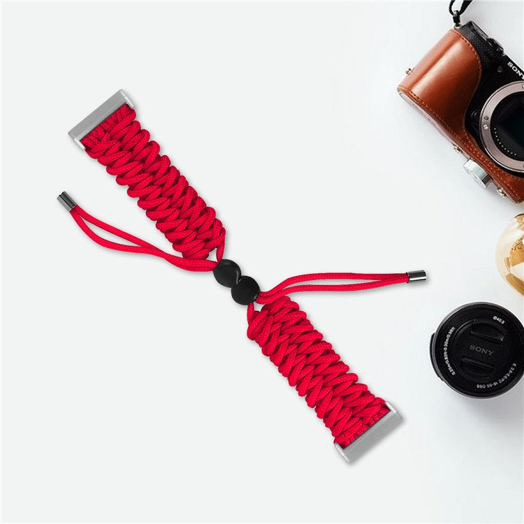 For Fitbit Versa 4 / Sense 2 Smart Watch Band Adjustable Braided Wrist Strap - Red