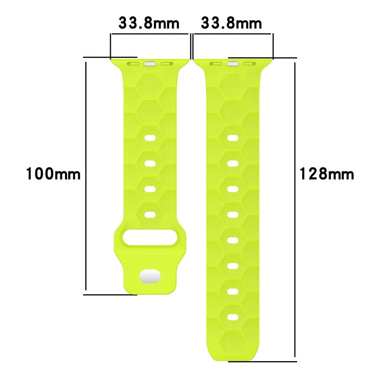 Watch Strap for Apple Watch Series 10 42mm / 9 8 7 41mm / SE (2023) SE (2022) SE 6 5 4 40mm / 3 2 1 38mm Silicone Watch Band Football Pattern - Blue