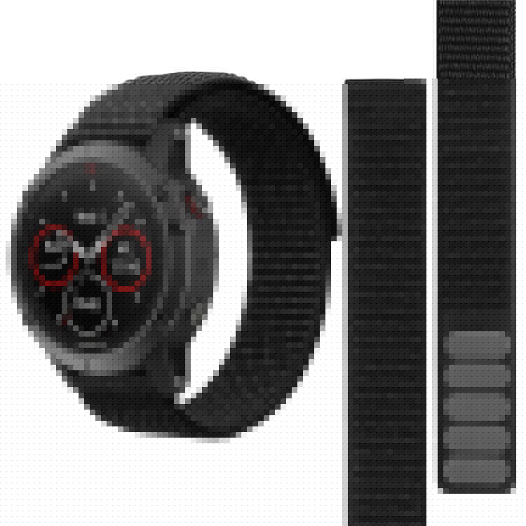 For Garmin Tactix 7 Pro / Fenix 7X / Fenix 6X Pro Stitching Watch Strap 26mm Adjustable Loop Nylon Wrist Band - Black