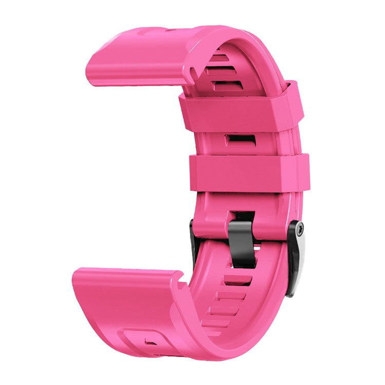 Silicone Watch Band for Garmin Forerunner 965 / 955 / 945 / 935 Waterproof Soft Strap with Black Buckle - Hot Pink