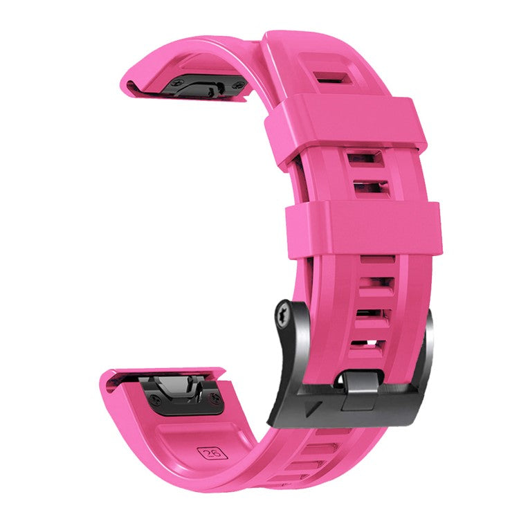 Silicone Watch Band for Garmin Forerunner 965 / 955 / 945 / 935 Waterproof Soft Strap with Black Buckle - Hot Pink
