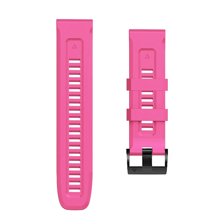 Silicone Watch Band for Garmin Forerunner 965 / 955 / 945 / 935 Waterproof Soft Strap with Black Buckle - Hot Pink