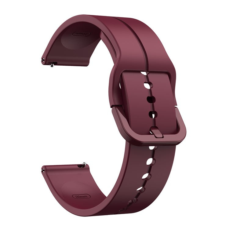 For Garmin Forerunner 265 / 255 / Vivoactive 4 / Venu 2 Silicone Watch Strap 22mm Watch Band with Square Buckle - Wine Red