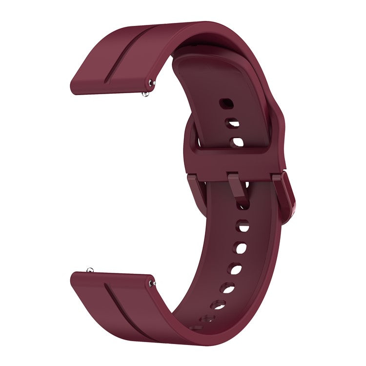 For Garmin Forerunner 265 / 255 / Vivoactive 4 / Venu 2 Silicone Watch Strap 22mm Watch Band with Square Buckle - Wine Red