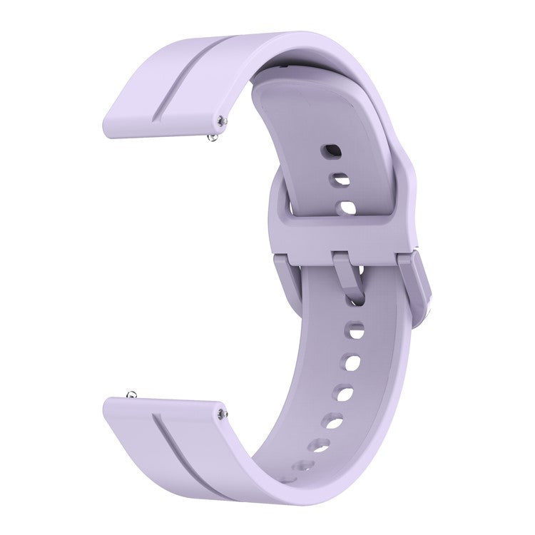 For Garmin Forerunner 265 / 255 / Vivoactive 4 / Venu 2 Silicone Watch Strap 22mm Watch Band with Square Buckle - Purple