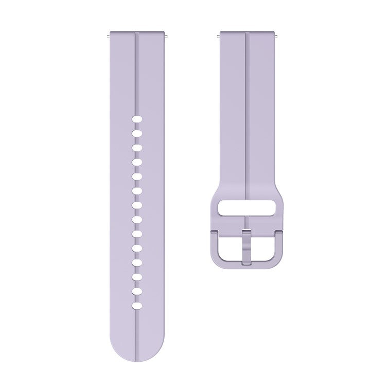 For Garmin Forerunner 265 / 255 / Vivoactive 4 / Venu 2 Silicone Watch Strap 22mm Watch Band with Square Buckle - Purple