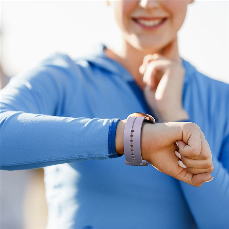 For Garmin Forerunner 265 / 255 / Vivoactive 4 / Venu 2 Silicone Watch Strap 22mm Watch Band with Square Buckle - Purple