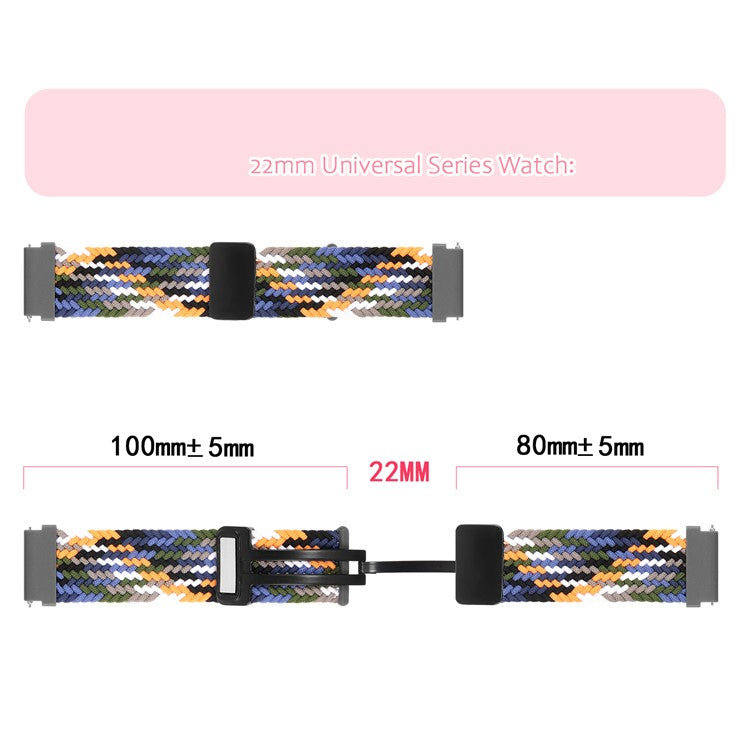 For Garmin Forerunner 265 / 255 / Vivoactive 4 / Venu 2 Nylon Watch Strap 22mm Replacement Watchband with Folding Buckle - Starlight