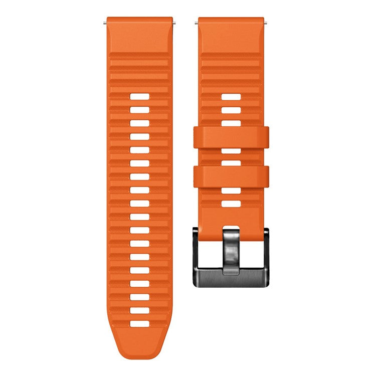 For Suunto 9 / 9 Baro / 7 Silicone Watch Band 24mm Dual Color Textured Replacement Watch Strap - Orange / Black