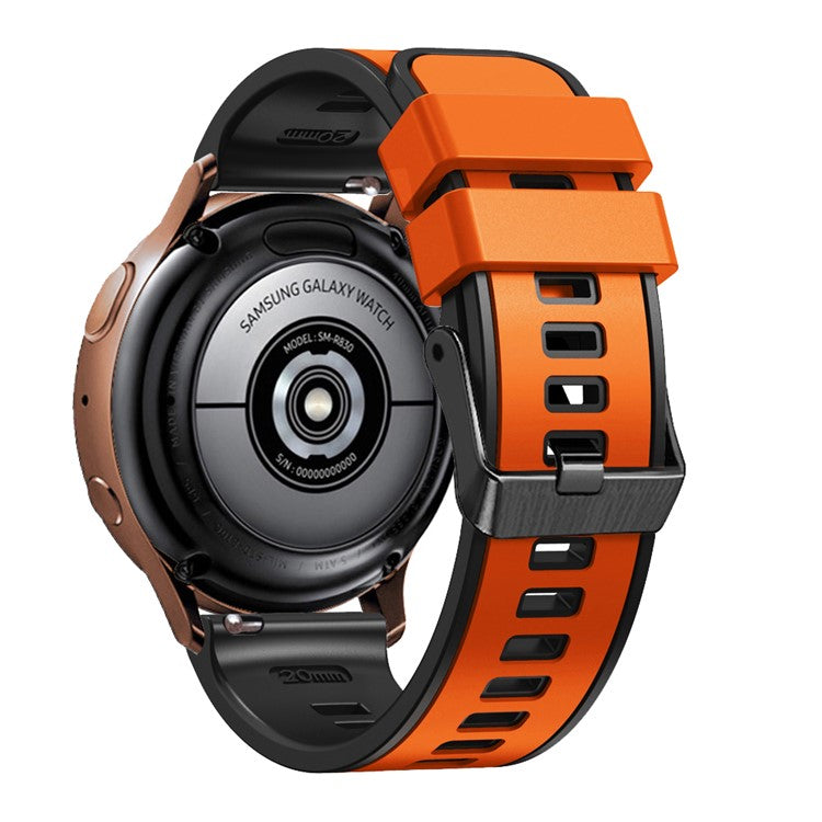 For Garmin vivomove Trend / Luxe / Style Replacement Watch Strap 20mm Dual Color Silicone Watch Band - Orange / Black