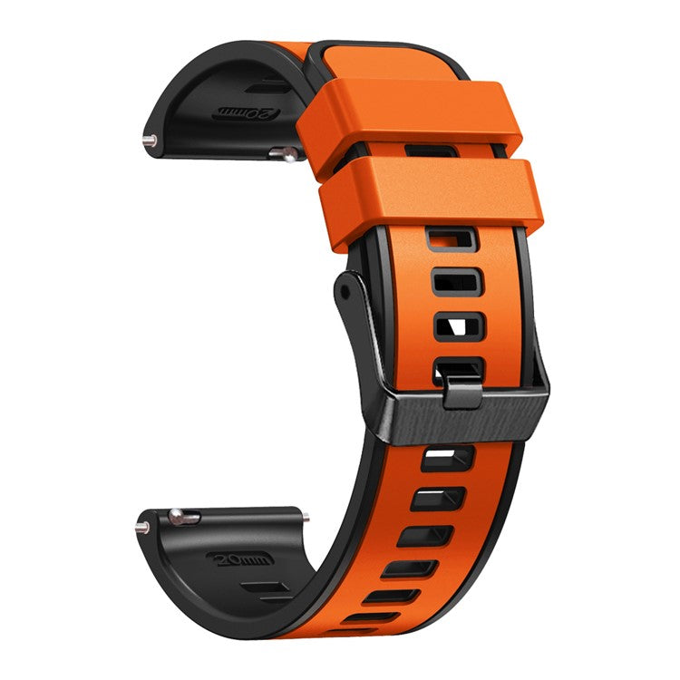 For Garmin vivomove Trend / Luxe / Style Replacement Watch Strap 20mm Dual Color Silicone Watch Band - Orange / Black