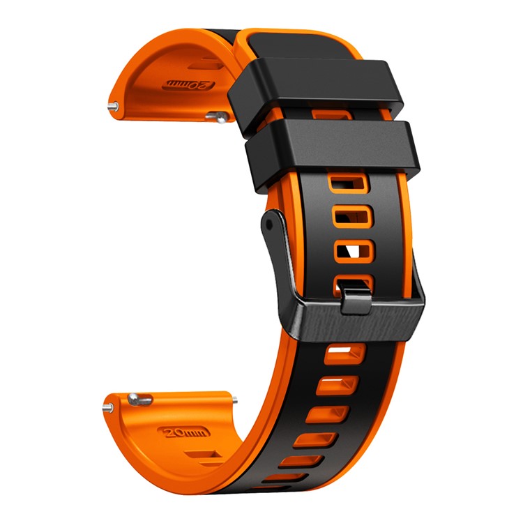 For Garmin vivomove Trend / Luxe / Style Replacement Watch Strap 20mm Dual Color Silicone Watch Band - Black / Orange
