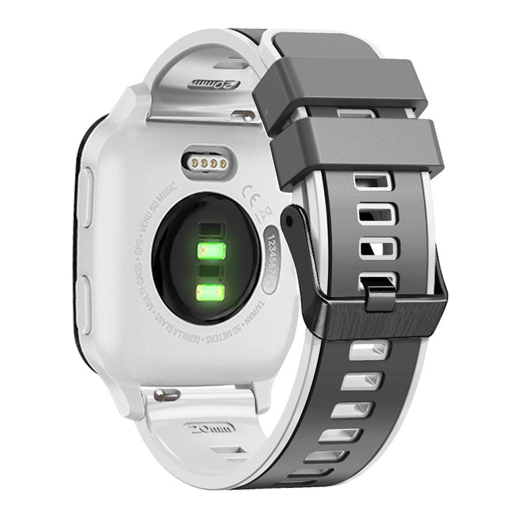 For Garmin vivomove Trend / Luxe / Style Replacement Watch Strap 20mm Dual Color Silicone Watch Band - Grey / White