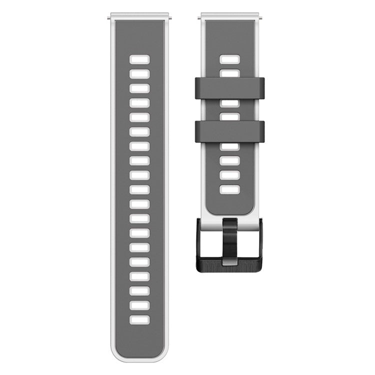 For Garmin vivomove Trend / Luxe / Style Replacement Watch Strap 20mm Dual Color Silicone Watch Band - Grey / White