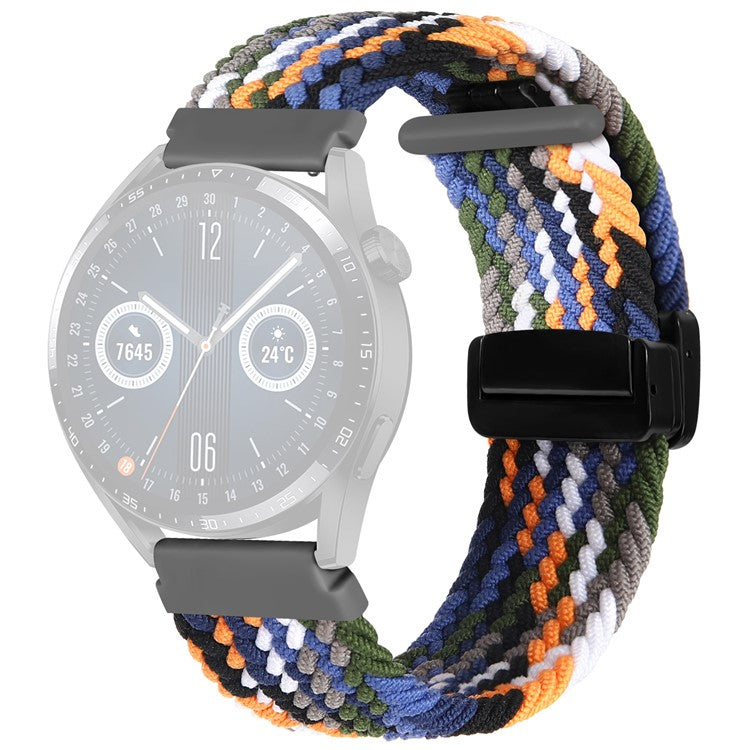 Nylon Watch Bands for Garmin vivomove Trend / Style / Luxe , 20mm Folding Buckle Adjustable Braided Strap - Denim