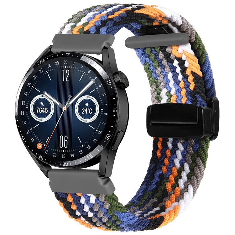 Nylon Watch Bands for Garmin vivomove Trend / Style / Luxe , 20mm Folding Buckle Adjustable Braided Strap - Denim