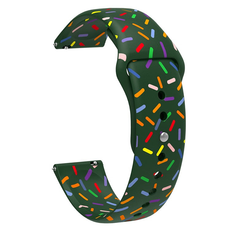 Silicone Watch Band for Huawei Watch 4 / Watch 4 Pro / Watch 3 / Watch 3 Pro , 22mm Printed Color Dot Quick Release Strap - Green