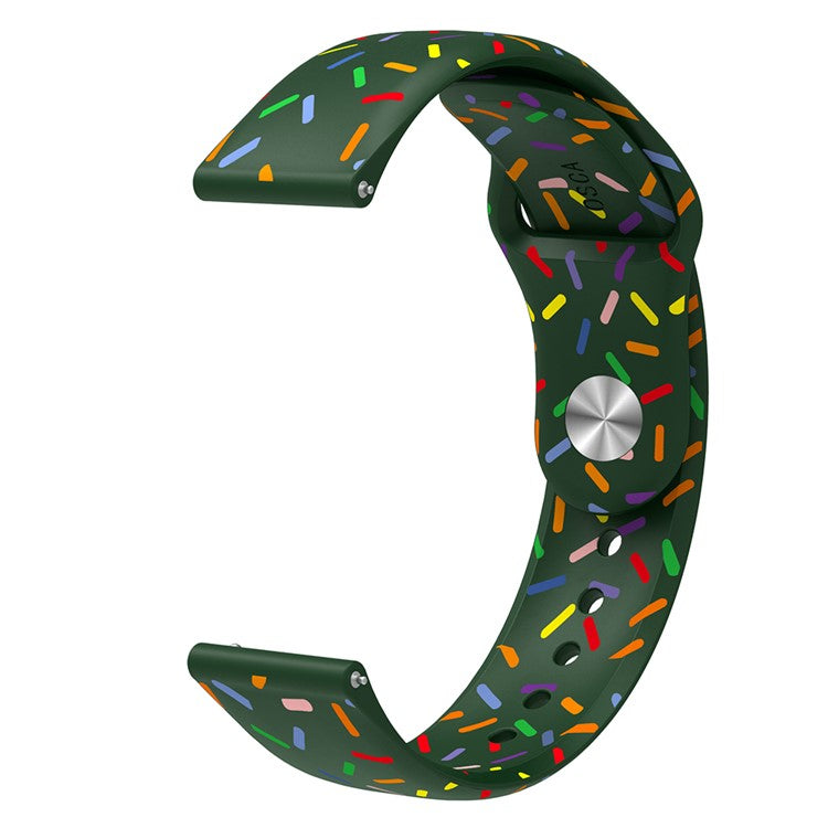 Silicone Watch Band for Huawei Watch 4 / Watch 4 Pro / Watch 3 / Watch 3 Pro , 22mm Printed Color Dot Quick Release Strap - Green