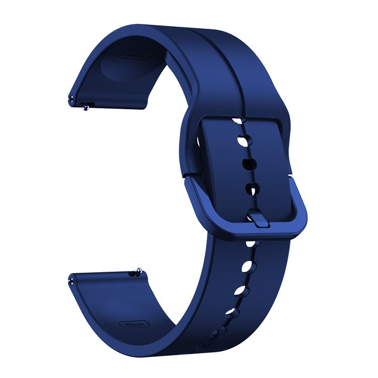 For Garmin VivoMove Trend / Luxe / Style 20mm Watch Band Silicone Wrist Strap with Square Buckle - Midnight Blue