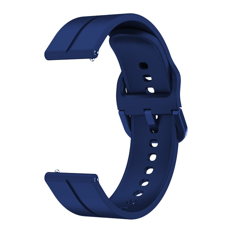 For Garmin VivoMove Trend / Luxe / Style 20mm Watch Band Silicone Wrist Strap with Square Buckle - Midnight Blue