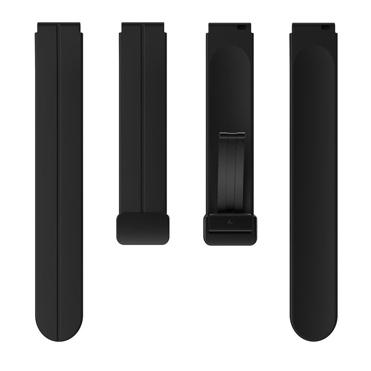 For Keep B4 / Huawei Watch Fit Mini 16mm Silicone Band Replacement Watch Strap, Black Folding Buckle - Black