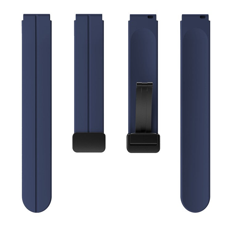 For Keep B4 / Huawei Watch Fit Mini 16mm Silicone Band Replacement Watch Strap, Black Folding Buckle - Midnight Blue