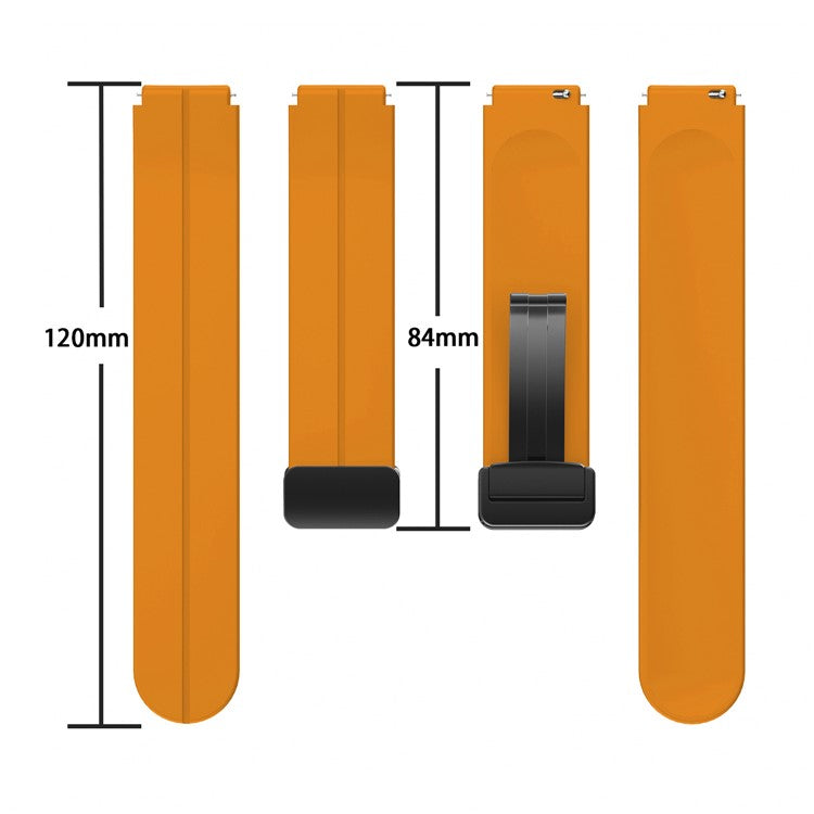 For Garmin Forerunner 265S / 255S / Venu 2S Watch Band 18mm Silicone Strap with Magnetic Folding Black Buckle - Purple