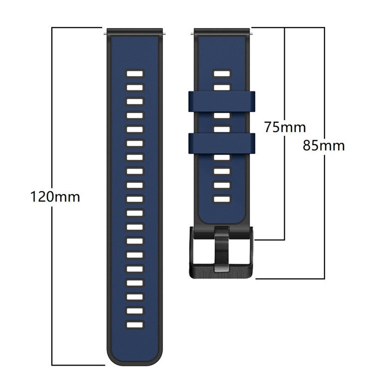For Garmin Forerunner 265S / 255S / Venu 2S Silicone Watch Strap 18mm Dual Color Replacement Watchband - Sky Blue / Black