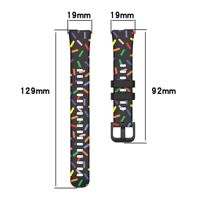 ENKAY HAT PRINCE For Huawei Band 8 / Band 8 NFC / Band 9 / Band 9 NFC Printed Silicone Watch Band with Soft PC Edge PMMA Screen Film - Purple