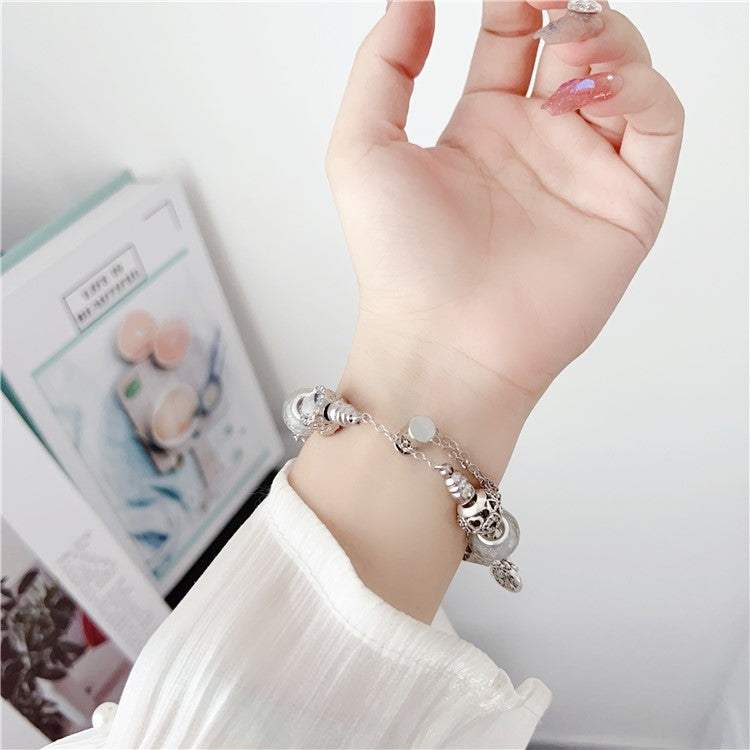 Jewelry Watch Band for Apple Watch Series 10 42mm / 9 8 7 41mm / SE (2023) SE (2022) SE 6 5 4 40mm / 3 2 1 38mm Beads Charm Watch Bracelet - Silver