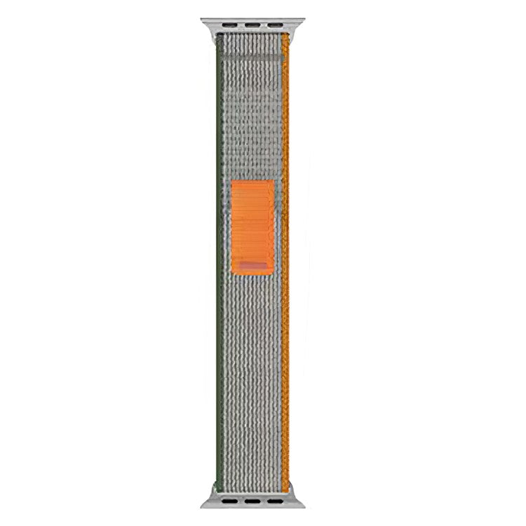 For Apple Watch Series 10 46mm / Ultra 2 Ultra 49mm / Series 9 8 7 45mm / 6 5 4 SE (2023) SE (2022) SE 44mm / 3 2 1 42mm Canvas Watch Strap Breathable Watchband - Grey / Green / Orange