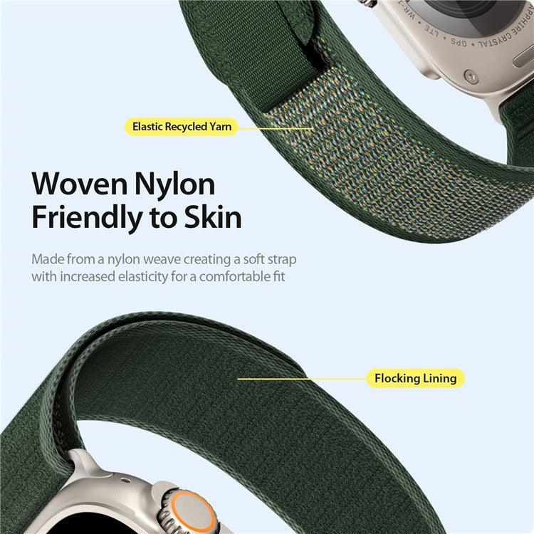 DUX DUCIS Band for Apple Watch Series 10 46mm / Ultra 2 / Ultra 49mm / 9 8 7 45mm / SE (2023) SE (2022) SE 6 5 4 44mm / 3 2 1 42mm Nylon Strap - Green