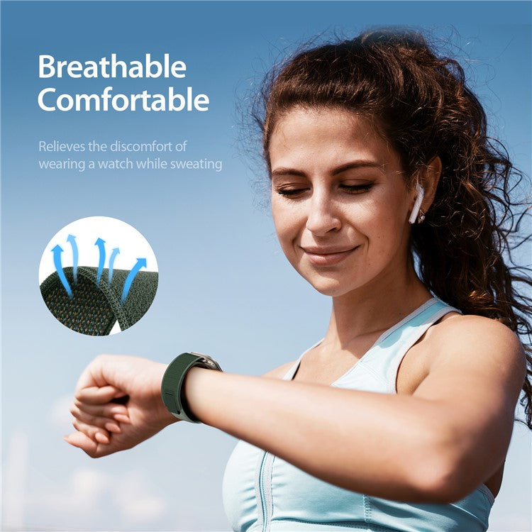 DUX DUCIS Band for Apple Watch Series 10 46mm / Ultra 2 / Ultra 49mm / 9 8 7 45mm / SE (2023) SE (2022) SE 6 5 4 44mm / 3 2 1 42mm Nylon Strap - Green