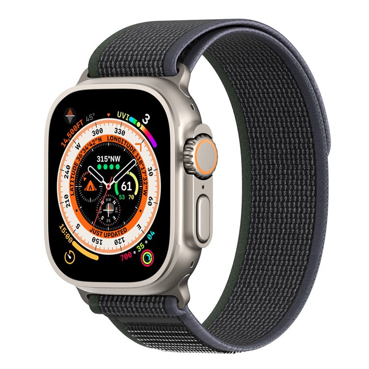 DUX DUCIS YJ Series Wristband for Apple Watch Series 10 42mm / 9 8 7 41mm / SE (2023) SE (2022) SE 6 5 4 40mm / 3 2 1 38mm Nylon Loop Watch Strap - Blue+Black