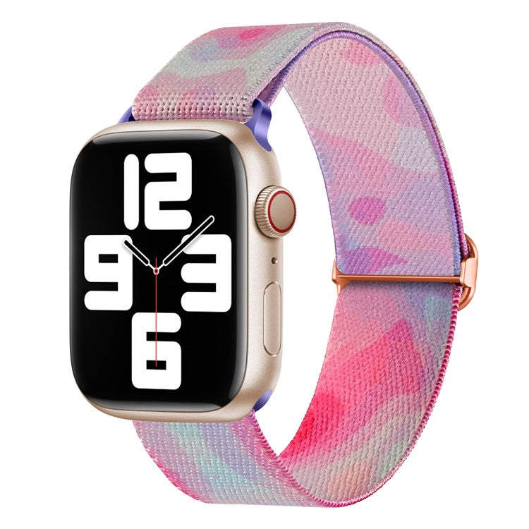 Braided Band for Apple Watch Series 10 46mm / Ultra 2 Ultra 49mm / Series 9 8 7 45mm / 6 5 4 SE (2023) SE (2022) SE 44mm / 3 2 1 42mm Nylon Pattern Wristband - Purple Blue