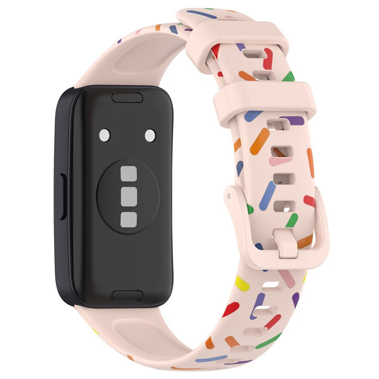 For Huawei Band 8 / Band 8 NFC / Band 9 / Band 9 NFC Colorful Spotted Silicone Strap Replacement Watch Band - Light Pink