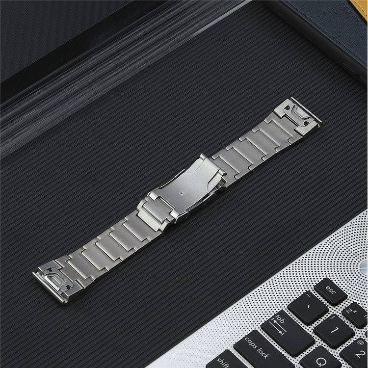 22mm Watch Band for Garmin Forerunner 965 / 955 / 945 / 935 , 5 Beads Titanium Steel Quick Release Bracelet - Silver