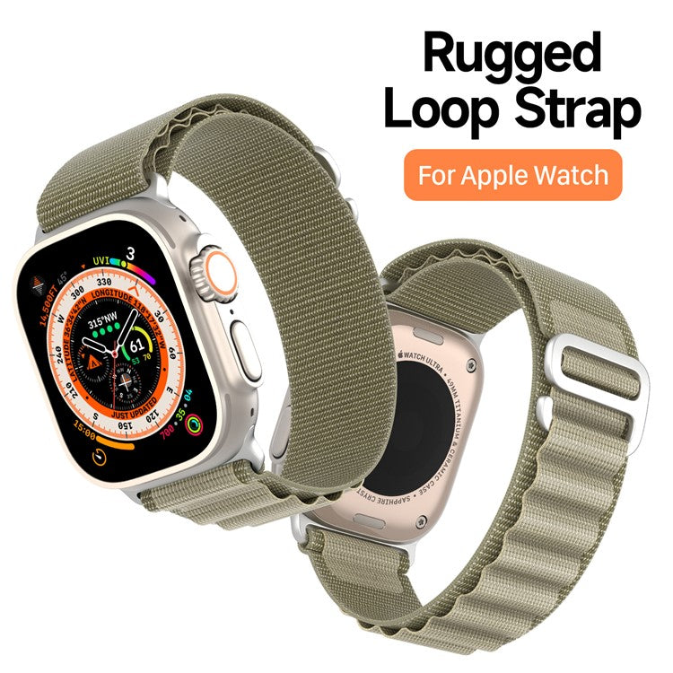 DUX DUCIS GS Series Strap for Apple Watch Series 10 42mm / 9 8 7 41mm / SE (2023) SE (2022) SE 6 5 4 40mm / 3 2 1 38mm Polyester Watch Band - Olive Green