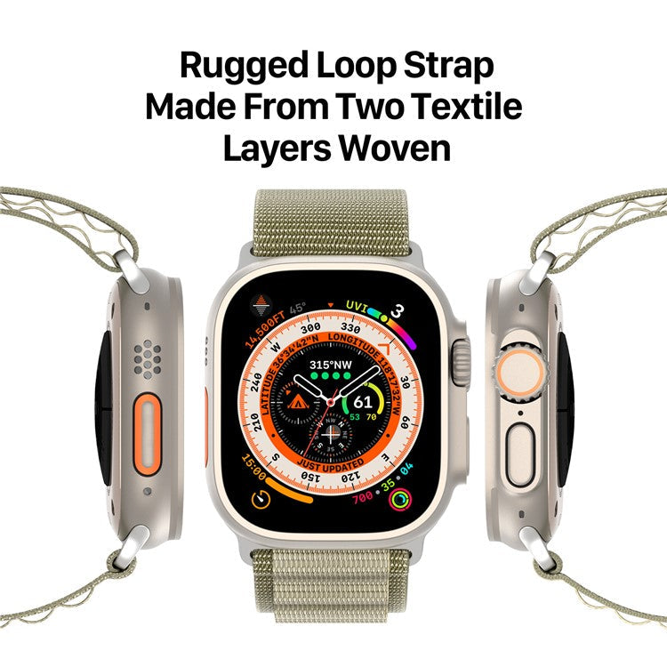 DUX DUCIS GS Series Strap for Apple Watch Series 10 42mm / 9 8 7 41mm / SE (2023) SE (2022) SE 6 5 4 40mm / 3 2 1 38mm Polyester Watch Band - Olive Green