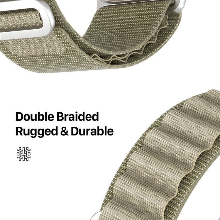 DUX DUCIS GS Series Strap for Apple Watch Series 10 42mm / 9 8 7 41mm / SE (2023) SE (2022) SE 6 5 4 40mm / 3 2 1 38mm Polyester Watch Band - Olive Green