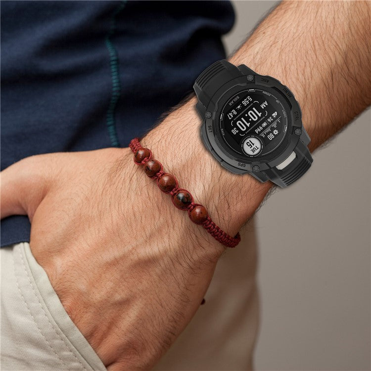 Sports Watch Band for Garmin Instinct 2X , 22mm Replacement Silicone Strap - Grey