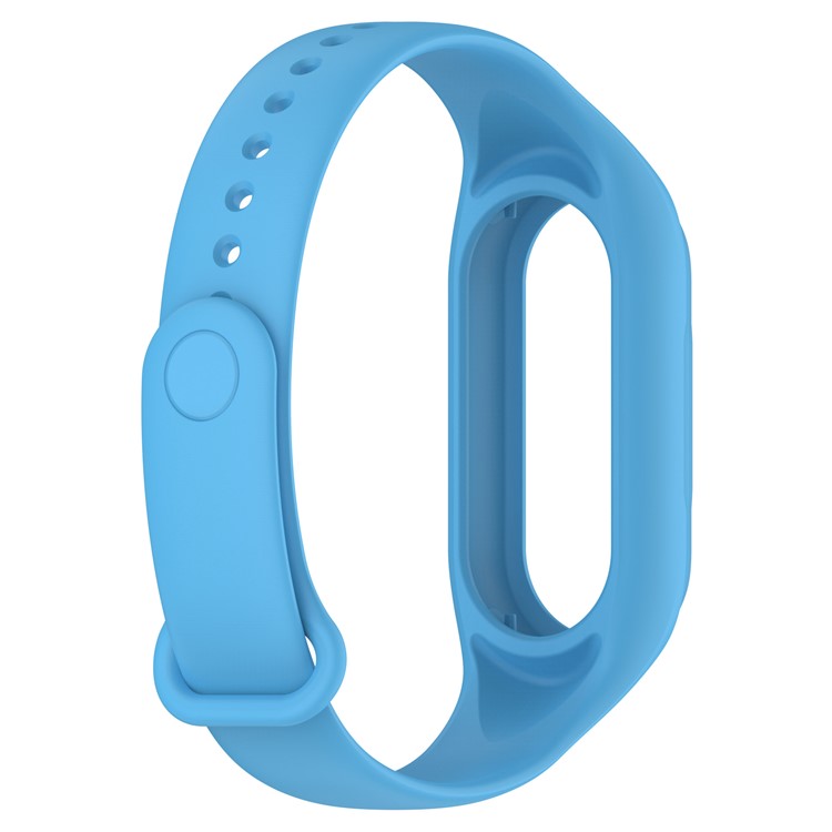 For Xiaomi Smart Band 8 Replacement Silicone Watch Strap Integrate Wrist Band with Case Cover - Sky Blue