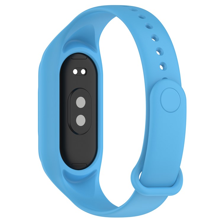 For Xiaomi Smart Band 8 Replacement Silicone Watch Strap Integrate Wrist Band with Case Cover - Sky Blue