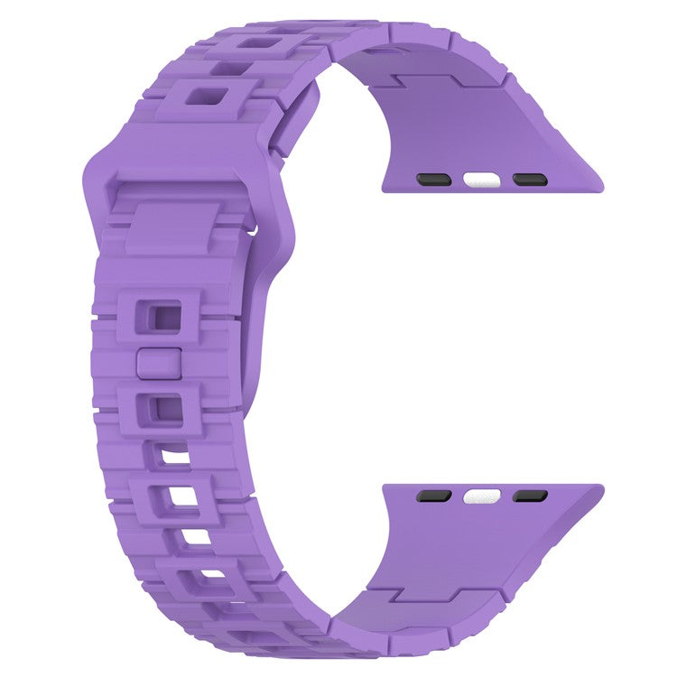 Watch Strap for Apple Watch Series 10 42mm / 9 8 7 41mm / SE (2023) SE (2022) SE 6 5 4 40mm / 3 2 1 38mm Solid Color Silicone Watch Strap - Purple