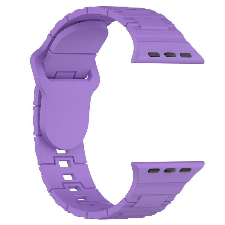 Watch Strap for Apple Watch Series 10 42mm / 9 8 7 41mm / SE (2023) SE (2022) SE 6 5 4 40mm / 3 2 1 38mm Solid Color Silicone Watch Strap - Purple