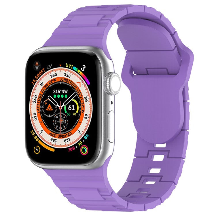 Watch Strap for Apple Watch Series 10 42mm / 9 8 7 41mm / SE (2023) SE (2022) SE 6 5 4 40mm / 3 2 1 38mm Solid Color Silicone Watch Strap - Purple
