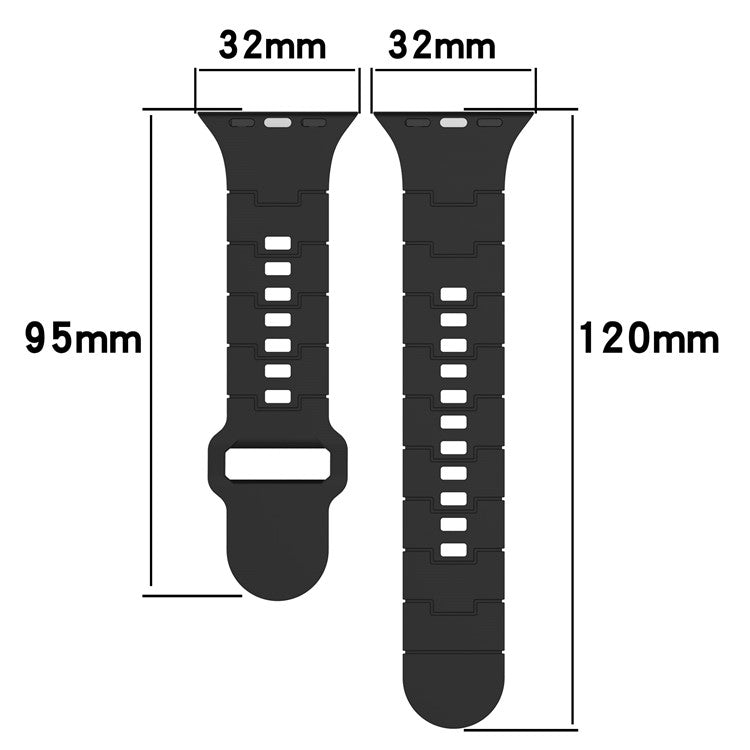 Watch Strap for Apple Watch Series 10 42mm / 9 8 7 41mm / SE (2023) SE (2022) SE 6 5 4 40mm / 3 2 1 38mm Solid Color Silicone Watch Strap - Purple