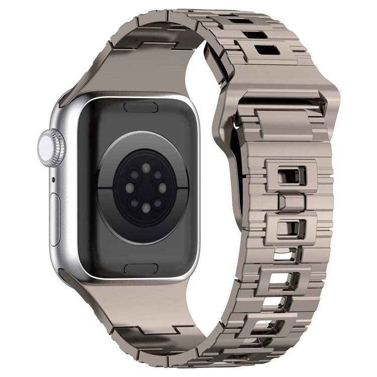 For Apple Watch Series 10 46mm / Ultra 2 Ultra 49mm / Series 9 8 7 45mm / 6 5 4 SE (2023) SE (2022) SE 44mm / 3 2 1 42mm Electroplating Silicone Watch Strap - Titanium Silver