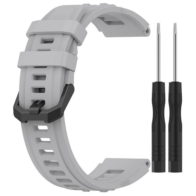 For Huami Amazfit T-rex Ultra A2142 Silicone Watch Strap Adjustable Wrist Band - Grey