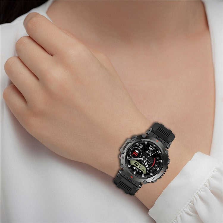 For Huami Amazfit T-rex Ultra A2142 Silicone Watch Strap Adjustable Wrist Band - Grey